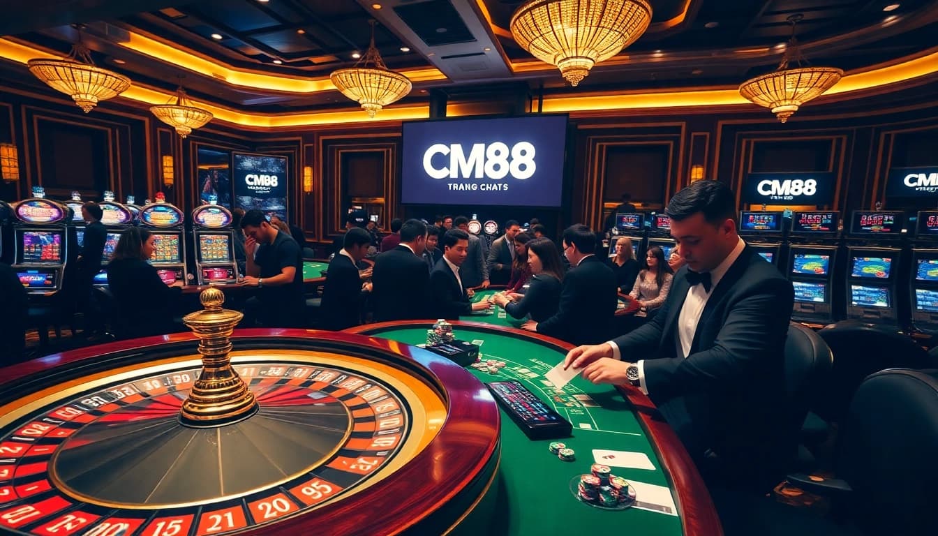Experience thrilling gaming action at CM88 trang chủ with luxury casino elements.