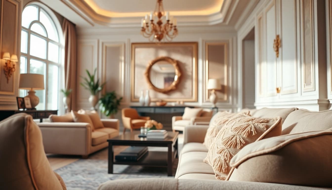 Indulge in luxury with a beautifully furnished living area, showcasing elegance and comfort.