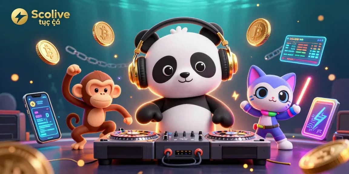 Experience Socolive trực tiếp with vibrant 3D illustration showcasing a lively gaming scene full of action and excitement.