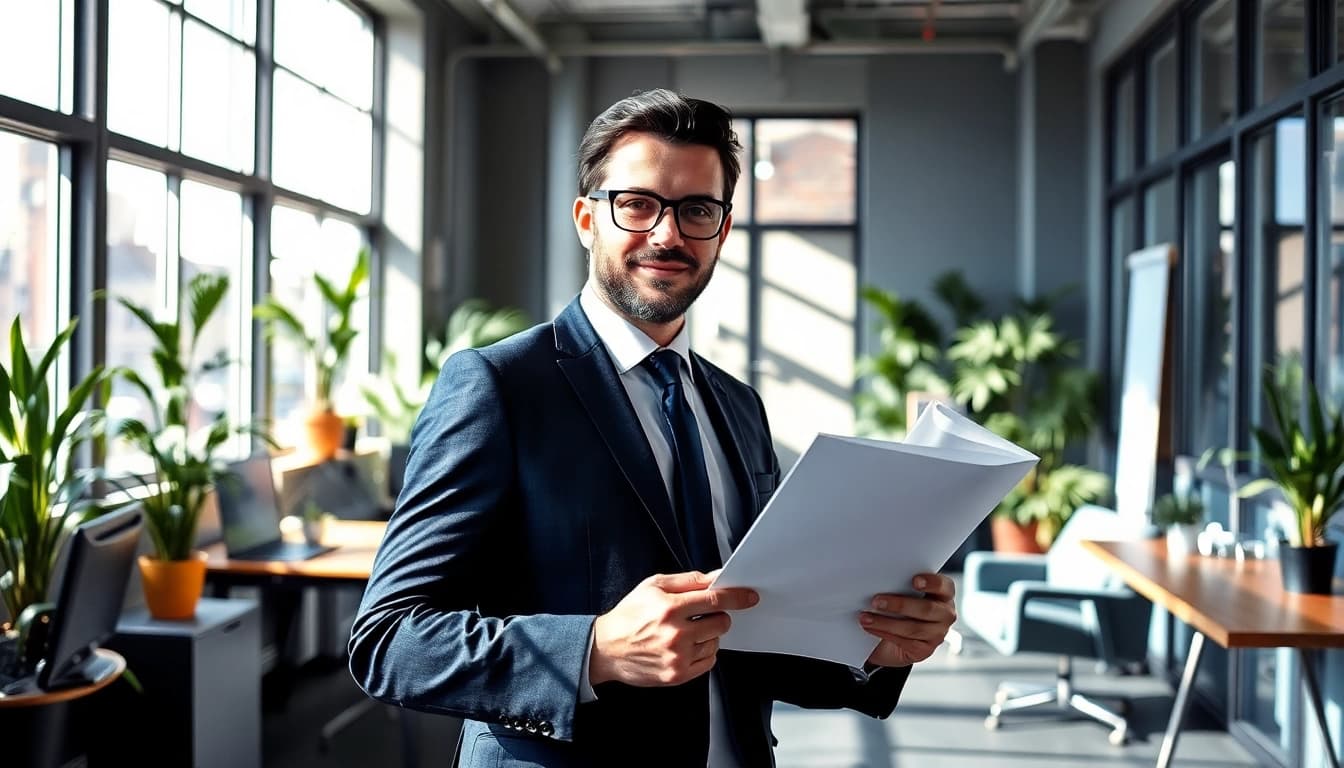 Headhunter Berlin präsentiert sich kompetent und professionell in einem stilvollen Büro.