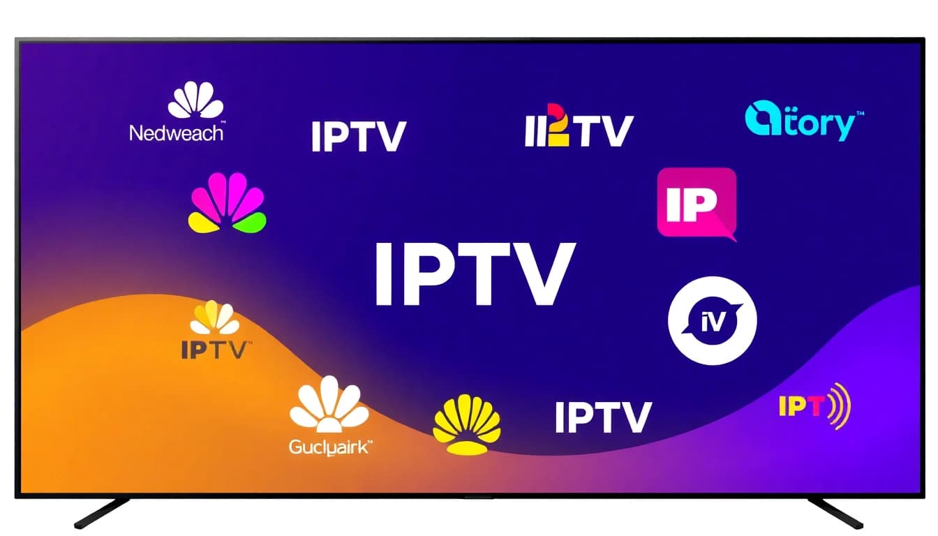 Compare leading iptv anbieter logos and features in a visually engaging manner for potential subscribers.