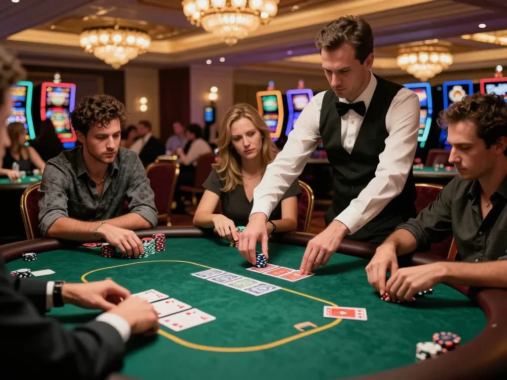 Experience strategic gameplay at https://va88.uno/ with players engaged in a high-stakes poker game.