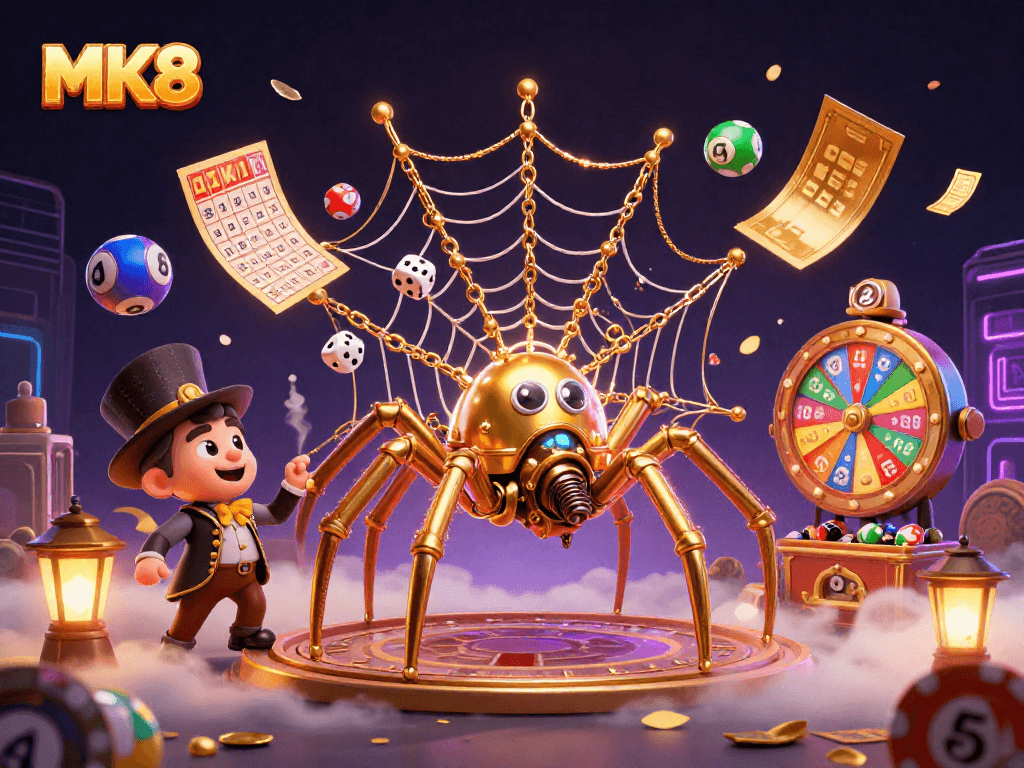 Engage in thrilling MK8 gambling with a dynamic illustration of chance and excitement.