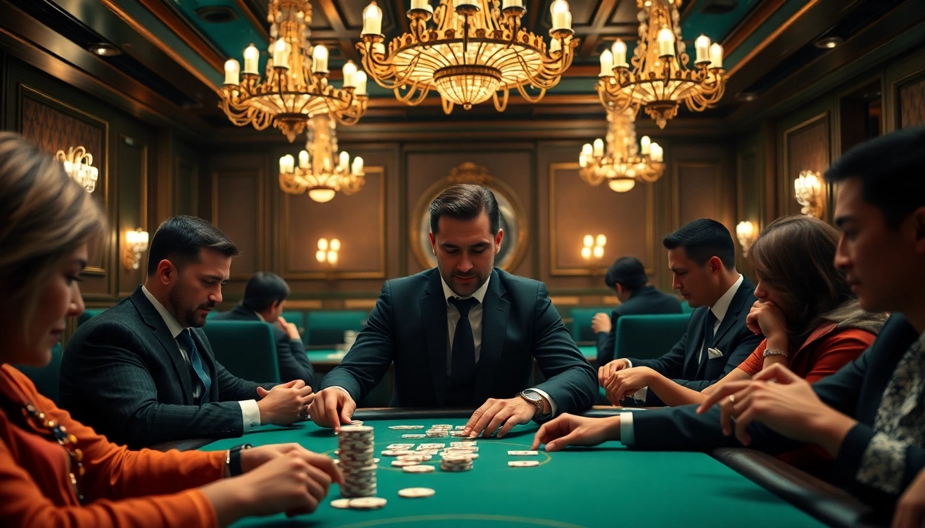 Erleben Sie pflegedienst in einem eleganten Casino mit professionellem Dealer und spannenden Spielern.