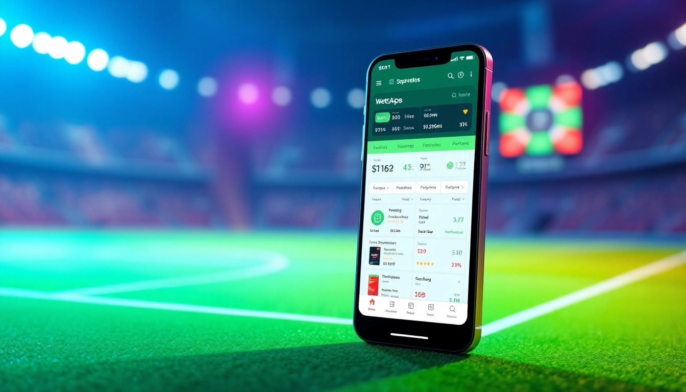 Vergleich von Sportwetten Apps im Vergleich: Benutzeroberfläche mit Wettquoten und Spielstatistiken hervorheben.