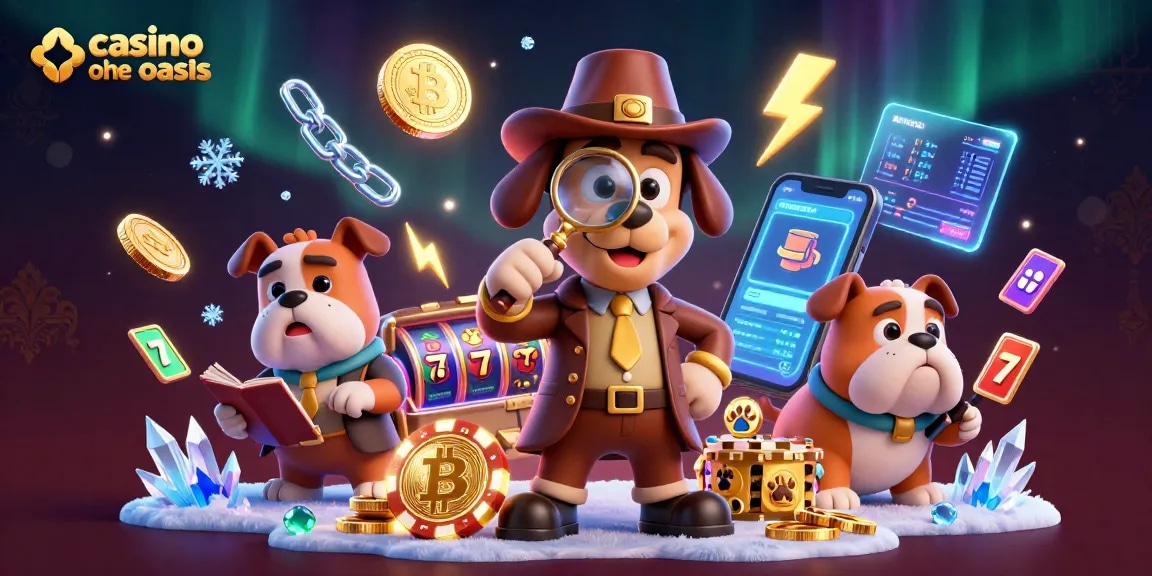 Discover thrilling gameplay in casino ohne oasis with detective elements and vibrant crypto graphics.