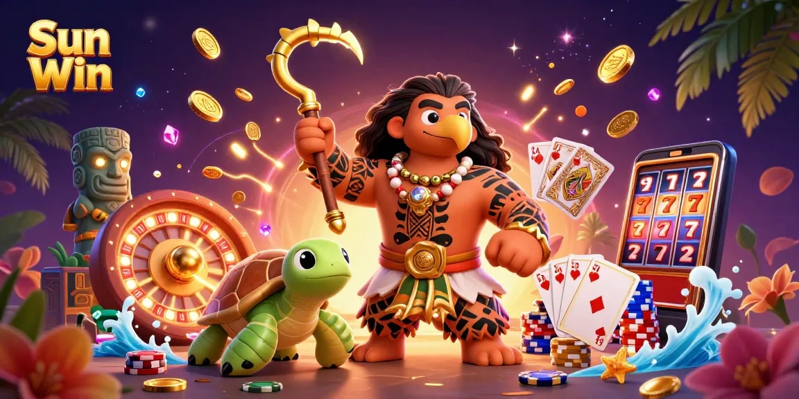 Play exciting games at Sun Win, featuring vibrant characters and thrilling casino elements.