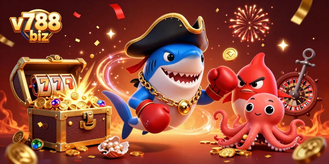 Engage in thrilling games at v788 biz featuring dynamic casino elements and colorful underwater characters.