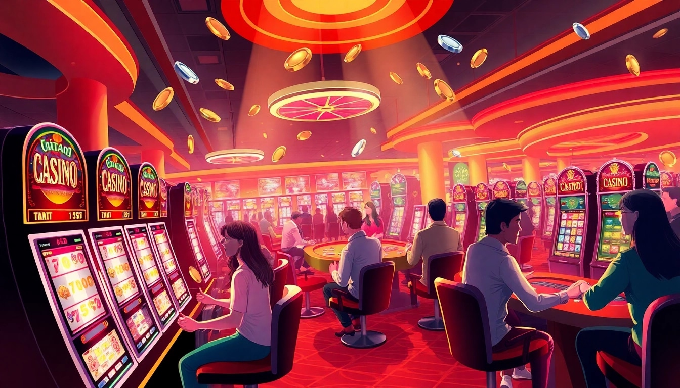 Experience the thrill of casino online real money with players celebrating wins in a dynamic digital casino environment.