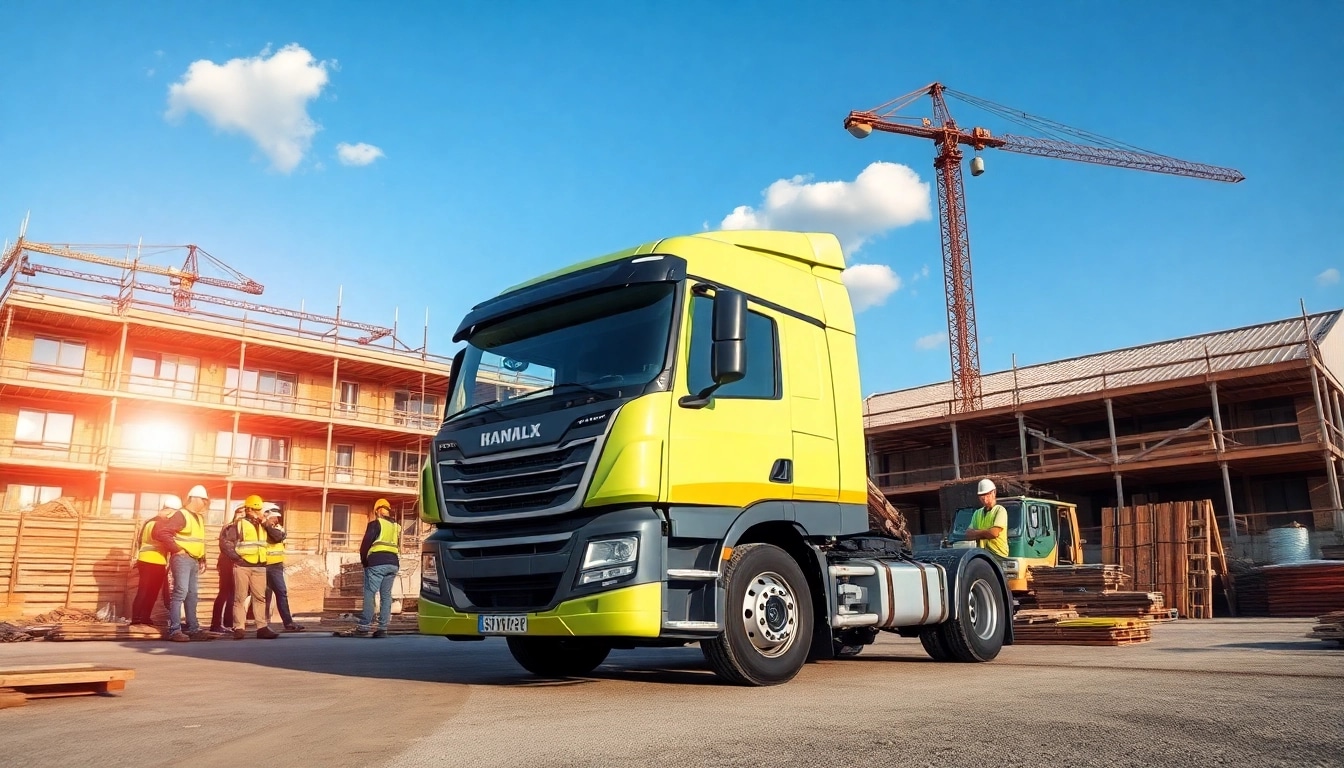 Baggervermietung Hannover – Professionelle Baustelle mit Bagger und Bauarbeitern.
