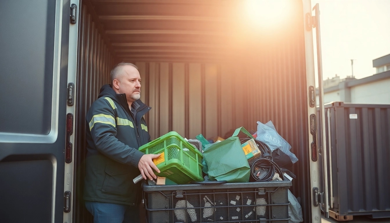Schrottabholung durch einen professionellen Händler mit modernem Transporter und nachhaltigem Ansatz.