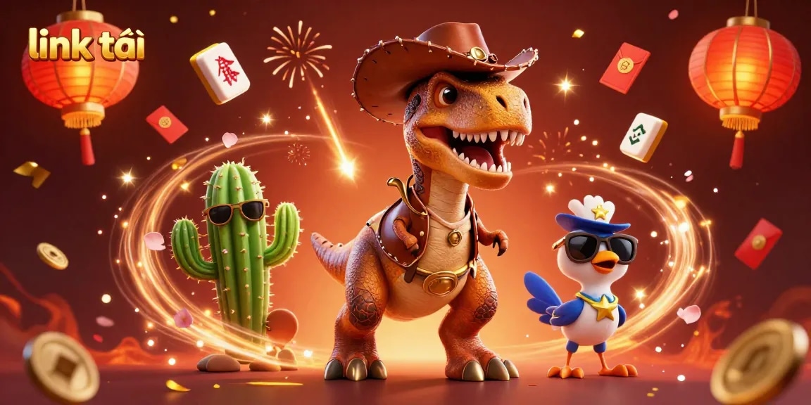 Engage with the dynamic link tải scene featuring iconic casino elements like festive confetti and rich visuals.