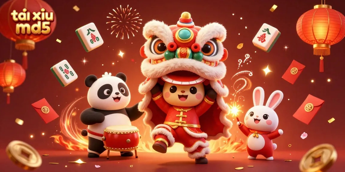 Engage in the vibrant world of tài xỉu md5 with dynamic characters, festive decorations, and exciting game elements!