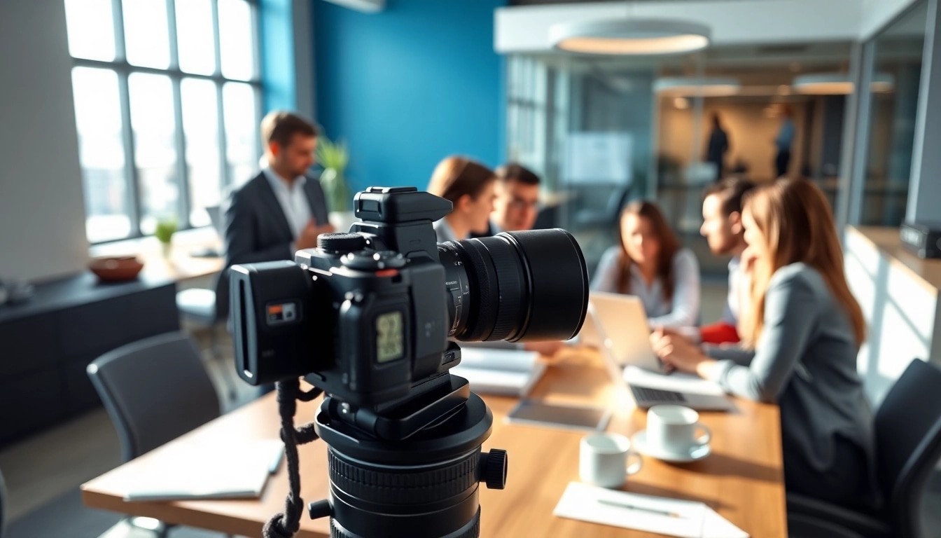 Professioneller Businessfotograf München fängt dynamische Unternehmensbesprechung in modernem Büro ein.