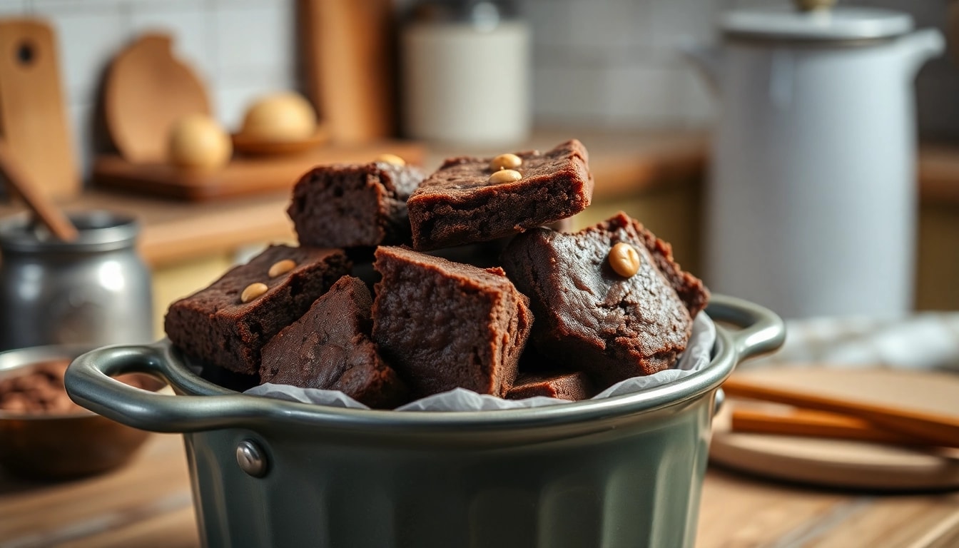 Leckere Bud Brownies, frisch gebacken und verführerisch angerichtet für ein unwiderstehliches Dessert.