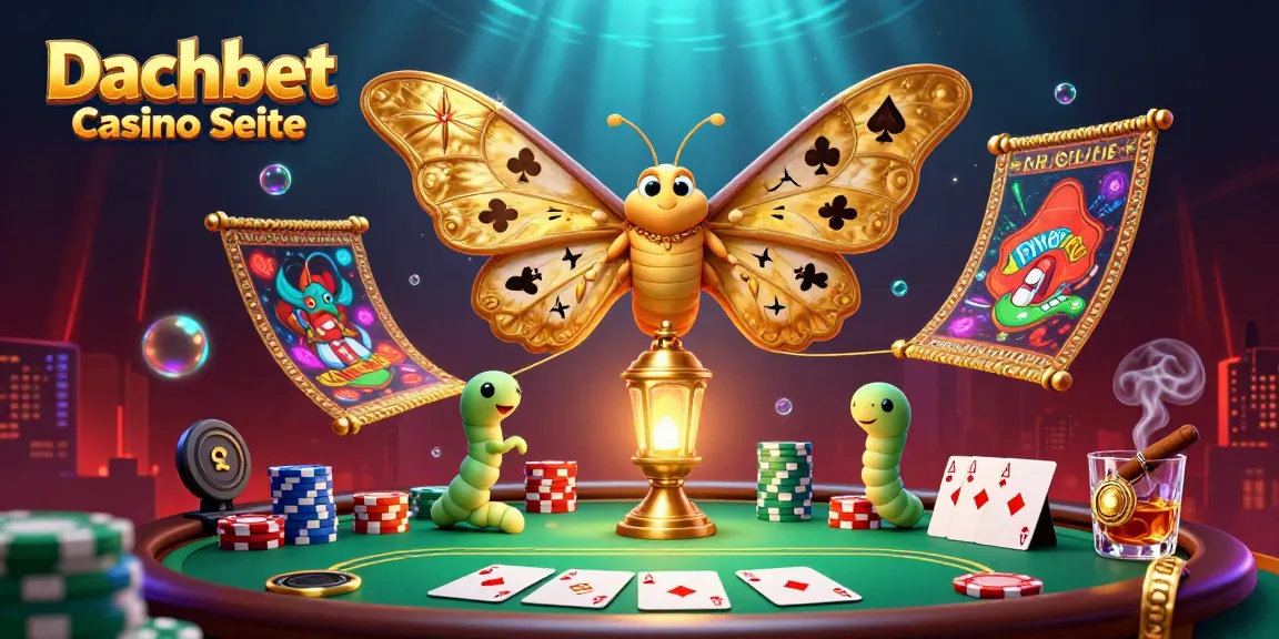 Erlebe aufregende Spiele auf der Dachbet Casino Seite mit einer kraftvollen 3D-Montage einer prächtigen Motte.