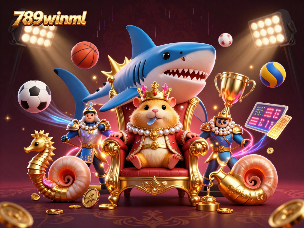 Engage in thrilling gameplay excitement at 789winml with a dynamic 3D illustration showcasing casino elements.