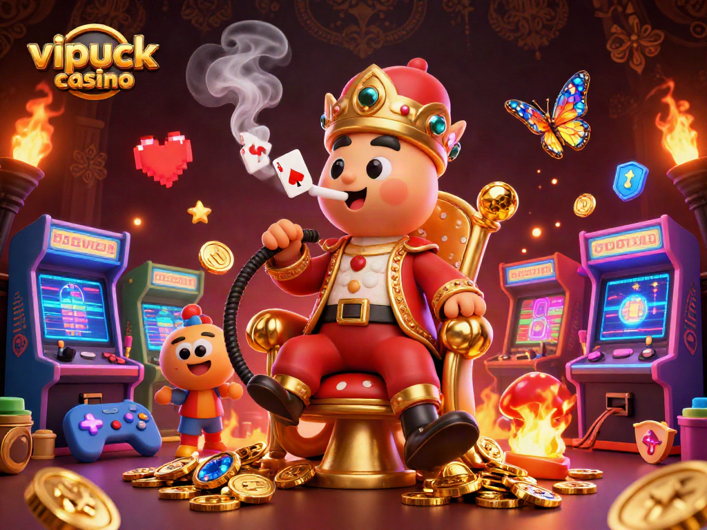 Experience the thrilling vipluck casino with animated 3D characters and vibrant gaming elements.