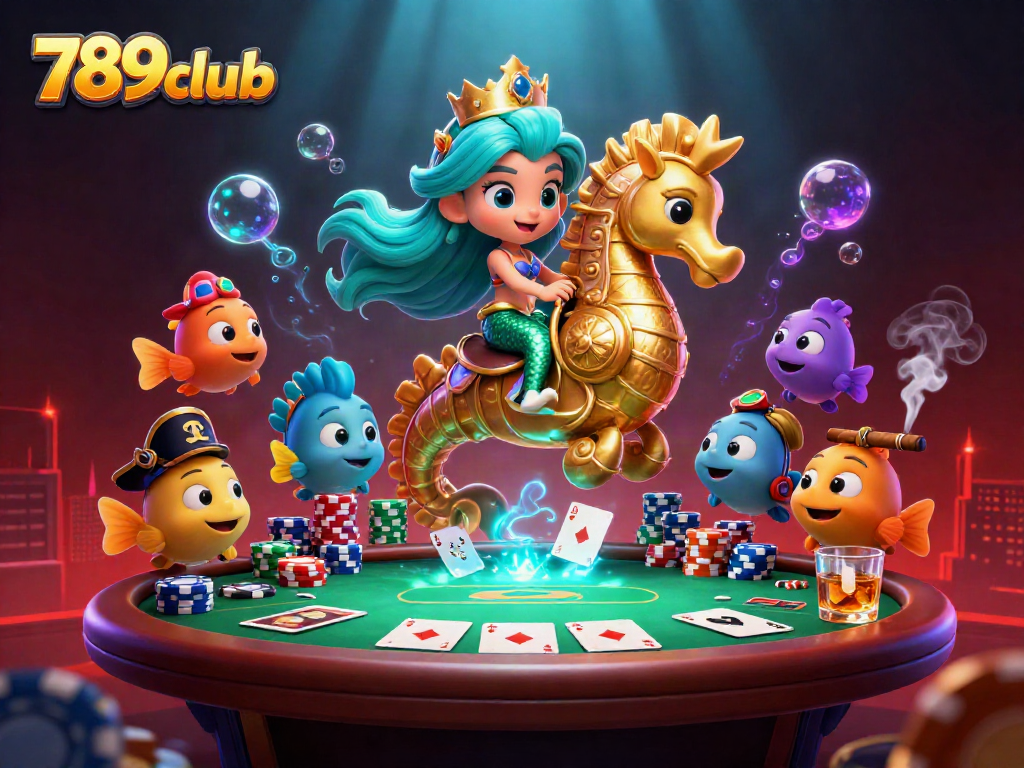 Engage in thrilling gameplay at 789club with our vibrant 3D cartoon casino scene featuring unique elements.