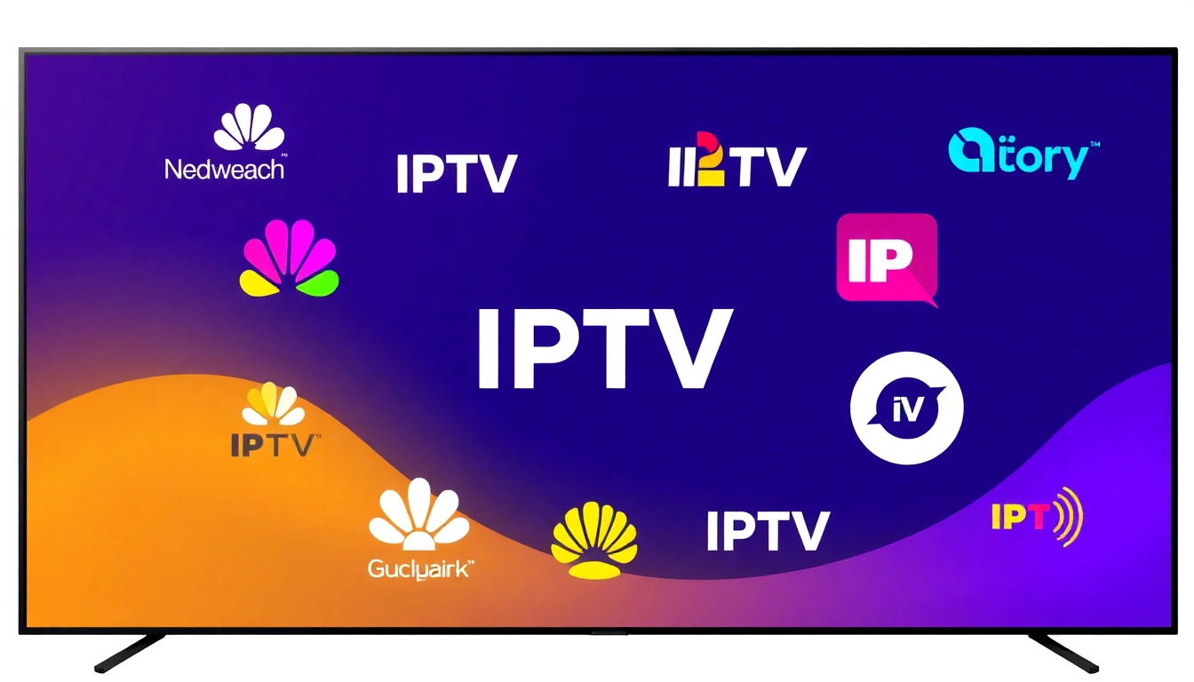 Compare leading iptv anbieter logos and features in a visually engaging manner for potential subscribers.
