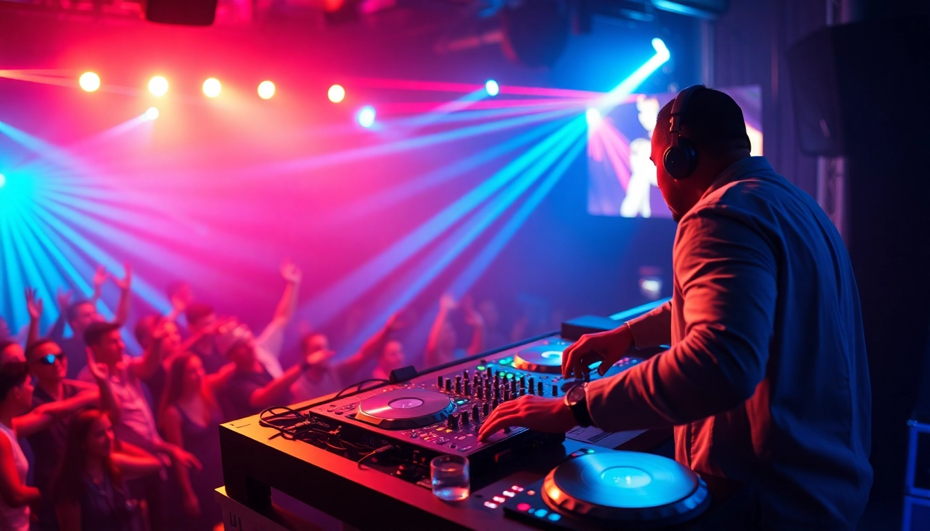 DJ in München spielt energetische Musik für eine tanzende Menschenmenge.