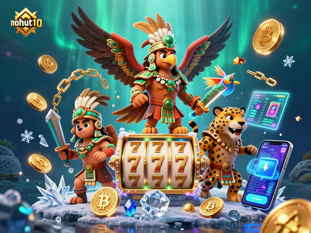 Engage in thrilling gameplay at nohut10 with slots and jackpots surrounded by 3D Aztec warriors.