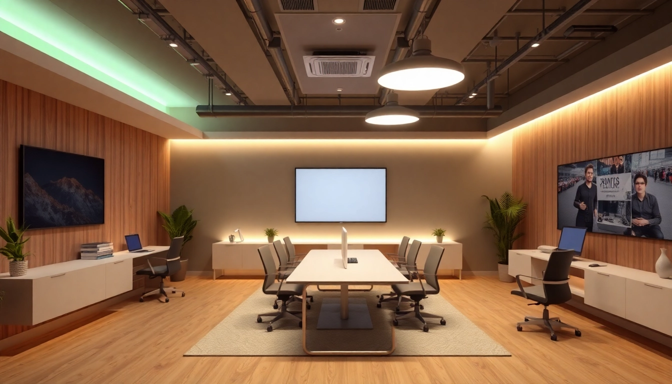 Animationsagentur im modernen Büro mit kreativen 3D-Elementen und innovativem Design darstellen.
