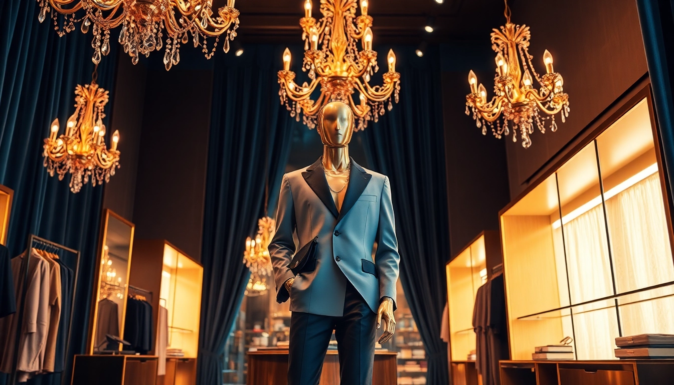 Experience luxury with Alvionz fashion display in an elegantly designed boutique.