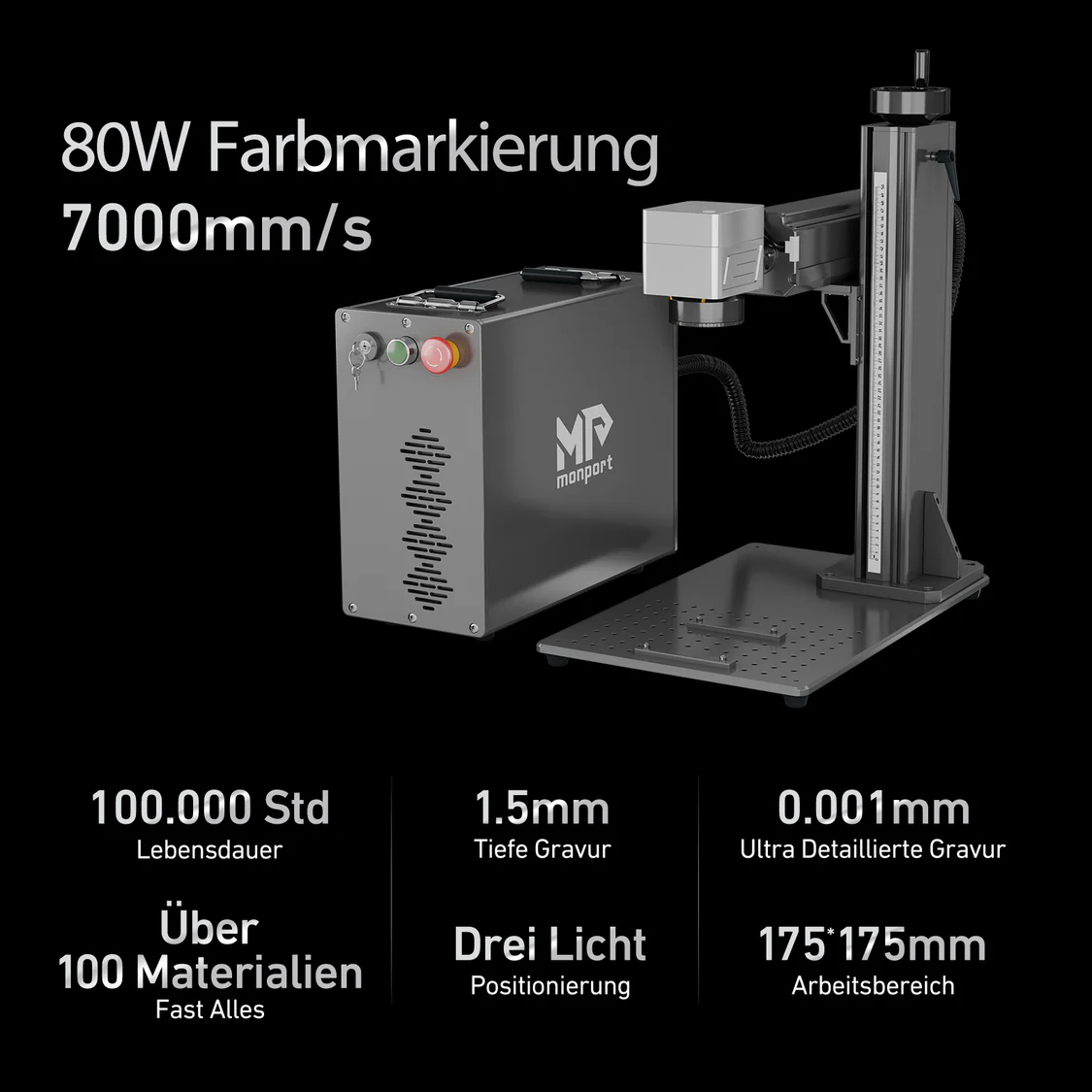 Entdecken Sie die Vielseitigkeit des MOPA-Faserlaserschneiders der Monport GA-Serie