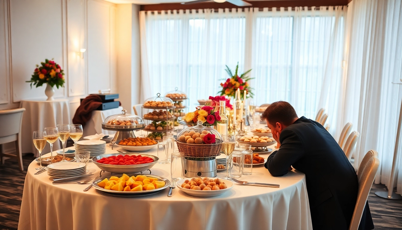 Partyservice - Genießen Sie ein ansprechend dekoriertes Buffet mit Vielfalt und Stil für Ihre Feier.