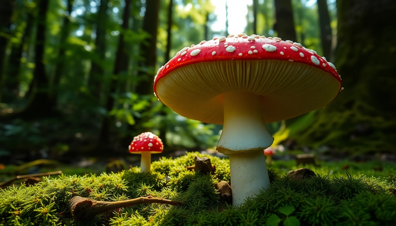Fliegenpilz bestellen für hochwertige getrocknete Fliegenpilze in einem natürlichen Setting.