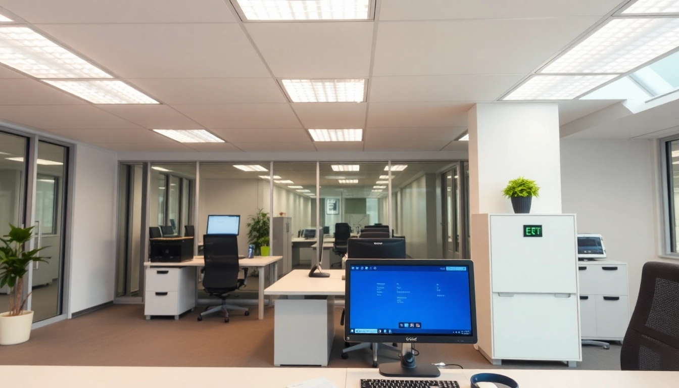 Prüfung der Sicherheit von Elektrogeräten gemäß DGUV V3 Prüfung in einem modernen Büro.