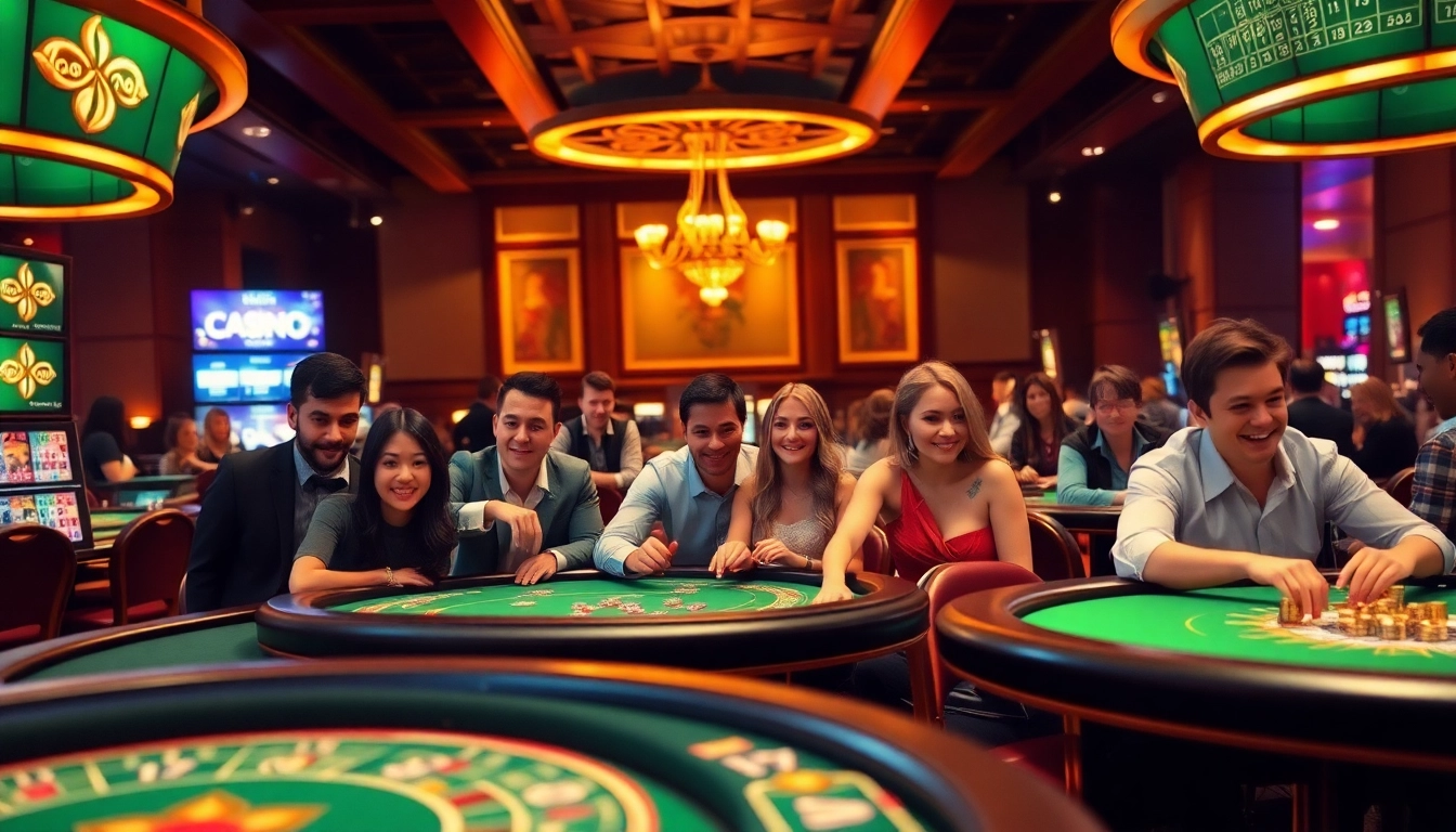 Players enjoying games at casinos ohne lizenz, showcasing vibrant atmosphere and engaging activities.