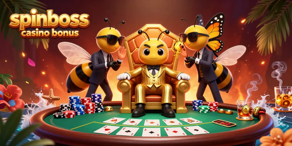 Überblick über den SpinBoss Casino Bonus mit aufregenden Spielelementen.