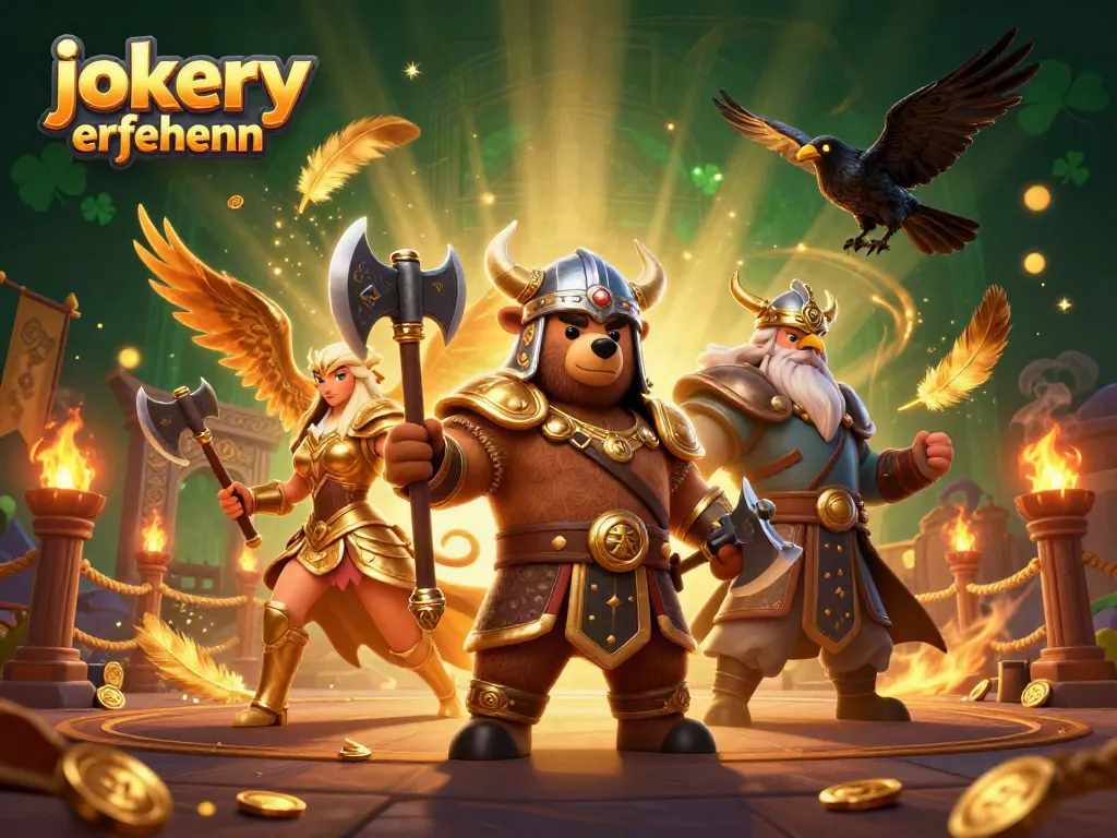 Engage with jokery erfahrungen in a vibrant, dynamic casino scene featuring mythical characters.