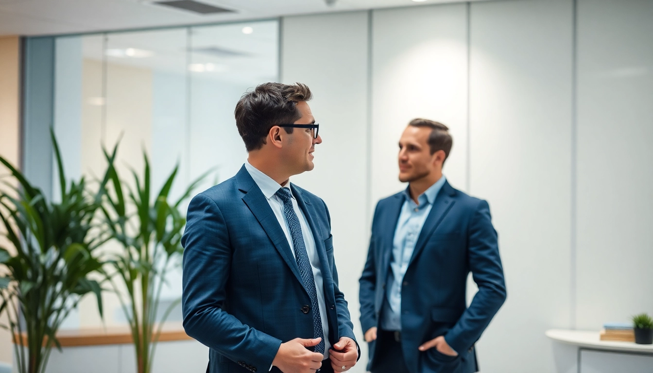 Headhunter Gesundheitswesen berät einen Bewerber in einem modernen Büro.
