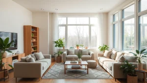 Moderne Raumgestaltung mit harmonischen Farbwelten und einladender Atmosphäre.