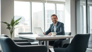 Headhunter Dresden berät einen Klienten in einem modernen Büro.