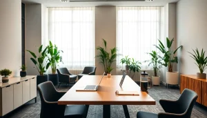 Headhunter Saarbrücken in einem eleganten Büro mit Schreibtisch und Laptop.