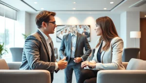 Interaktives Treffen in einer Headhunter Agentur, das Vertrauen und Professionalität unterstreicht.