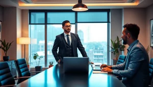 Headhunter IT im Gespräch mit einem IT-Fachmann in einem modernen Büro