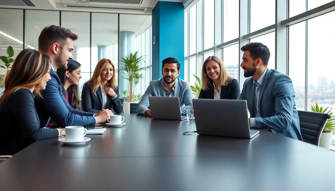 Headhunter IT bei der Arbeit in einem modernen Büro mit engagiertem Team.